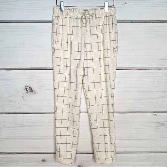 OAK + FORT Pants - OAK + FORT Striped Cropped Drawstring Pants